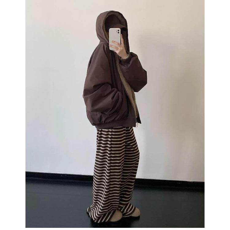 Thick Warm Winter Coat Women Short Double Sided Puffer Jacket Korean Style Casual Loose