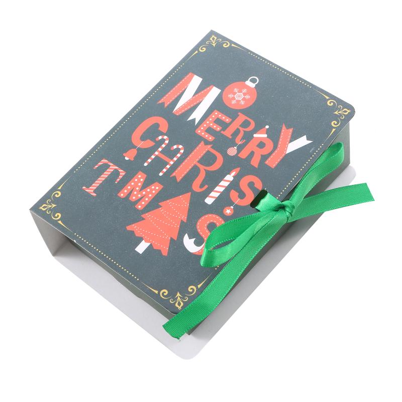 5Pcs Book Shape Merry Christmas Candy Boxes Bags Christmas Santa Claus Gift Box Party Decoration Supplies Christmas Cookie Box