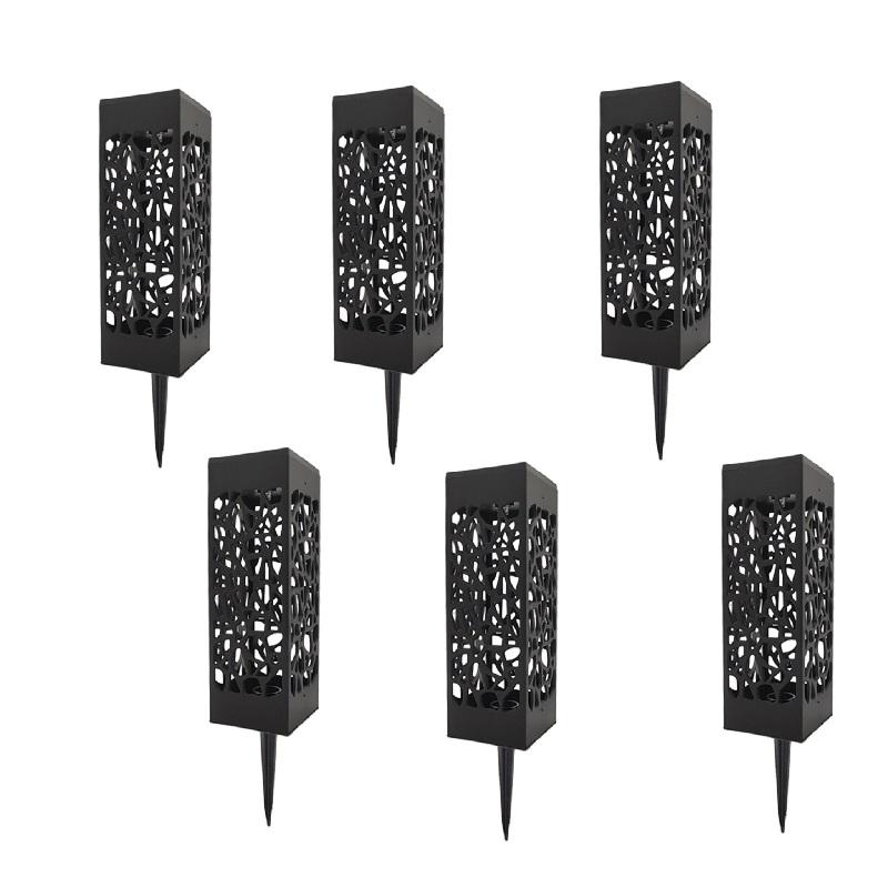 6pc Solar Courtyard Outdoor Waterproof Landscape Light, Suitable For Ground Mounted Flower Racks, Gardens, Lawns, And Yards