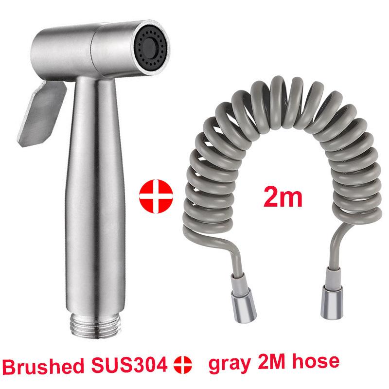 Adjustable Handheld Stainless Steel Bidet Sprayer Set Toilet Faucet Shower Head with Self Cleaning Feature Bathroom Accessory