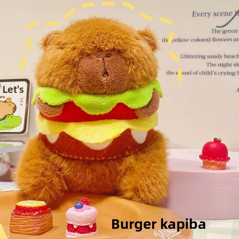 Capybara Series Doll Wearing Headgear And Wings Design Plush Keyring For Gift