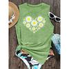 Elegant Vest for Women Daisy Heart Print Casual Loose Summer Vest Fashionable and Elegant Tops for Commuting, Vacation, and Everyday Wear, Available