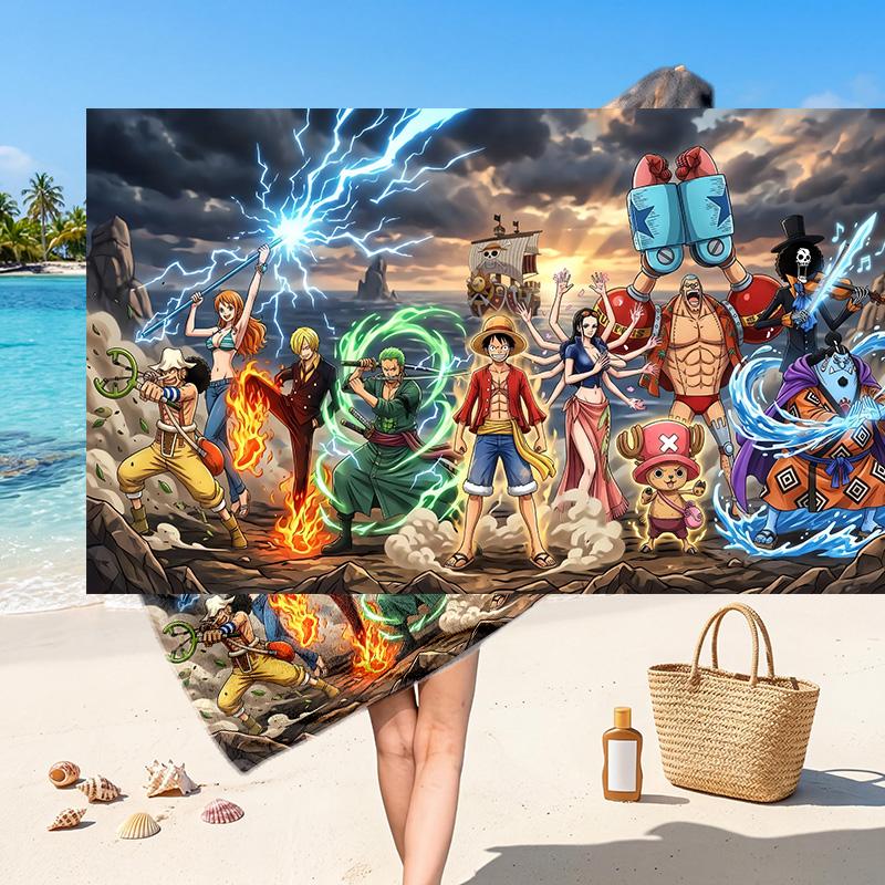 One Piece Printed Swim Towel, Portable Water Absorbent Towel for Beach Camping Daily Bathroom Use
