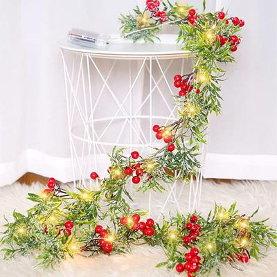 Red Fruit Bell Pine Nut Lamp String Pine Needle Jam Mushroom Christmas Lamp String Holiday Decoration Christmas Decoration Lamp String