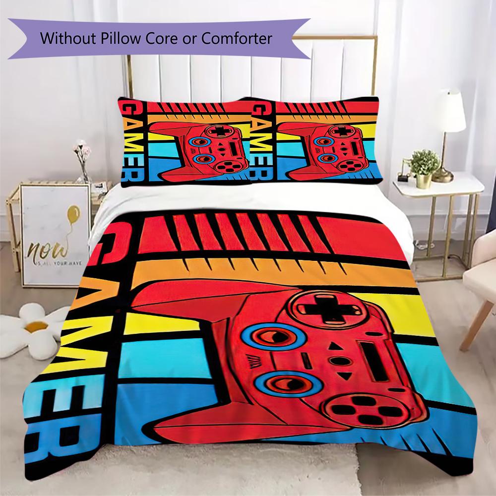 1PC Game Theme Bedding Quilt Set Quilt Cover Pillowcase Home Decoration Birthday Gift (1 * duvet cover + 2 * pillowcase, without core)A6