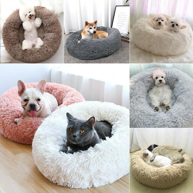 Pet Dog Cat Calming Bed Beds Large Mat Comfy Puppy Washable Fluffy Plush Cushion