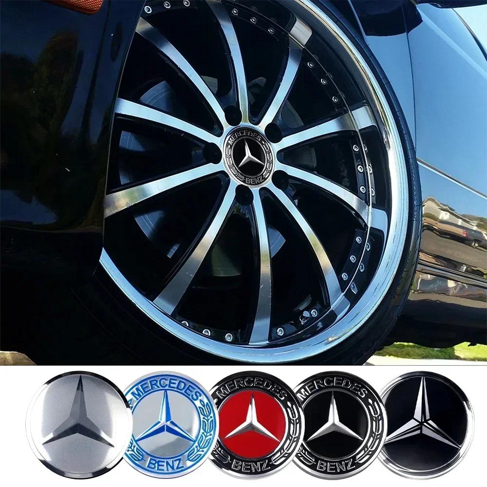 Car Sticker 4 Pieces 56MM Car Wheel Center Covers Stickers Hub Caps Sticker For MERCEDES BENZ AMG A180 A200 A260 C117 CLA180 CLA