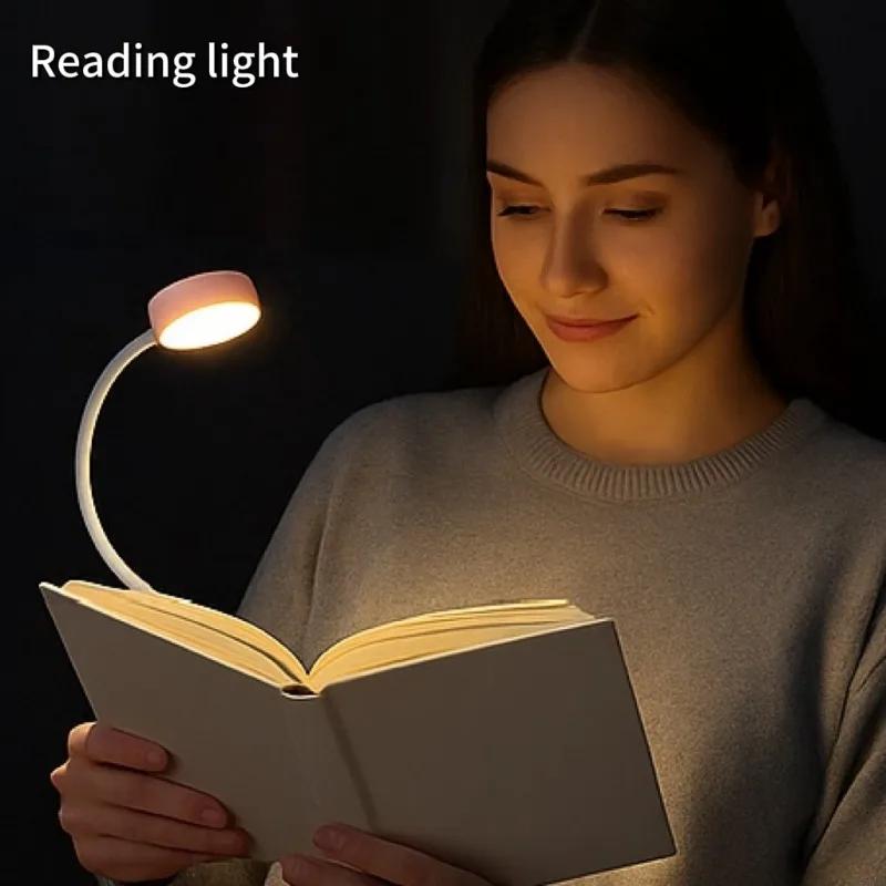 1pc USB Charging Reading Light, 3 Color Modes Adjustable Eye-Care Book Light for Office Study