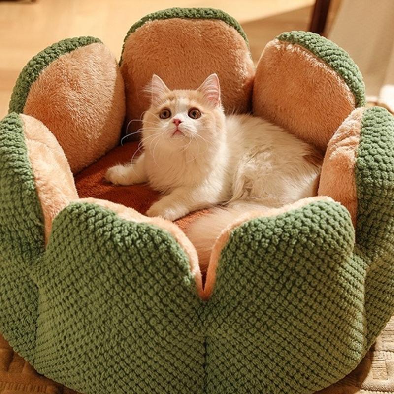 Dog Puppy Flower Bed Round Base Detachable Cushion Sofa for Small to Medium Pet Creative Pet Bed Cute Nest
