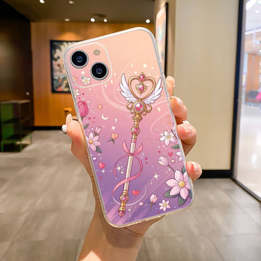 S-Sailor- Moon Phone Case For iPhone17,16,15,14,13,12,11 ,Pro Max,16/15/14 Plus Transparent Cover