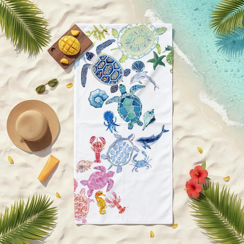 Sea Turtle Towel Soft Pool Gift For Travel Gym Shower Camping Quick Dry Sports Beach Towels