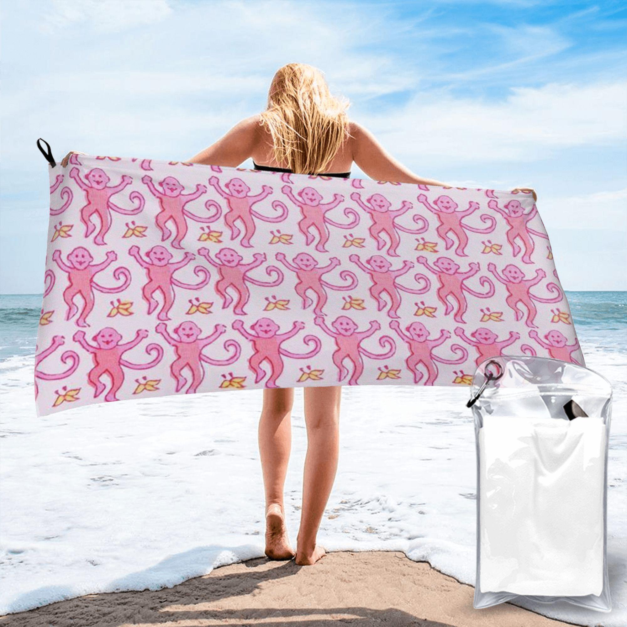 

Preppy Roller Monkeys Rabbit Anime Beach Towel Soft Microfiber Quick Dry Absorbent Quick Towels For Swimming W40*H60(CM)