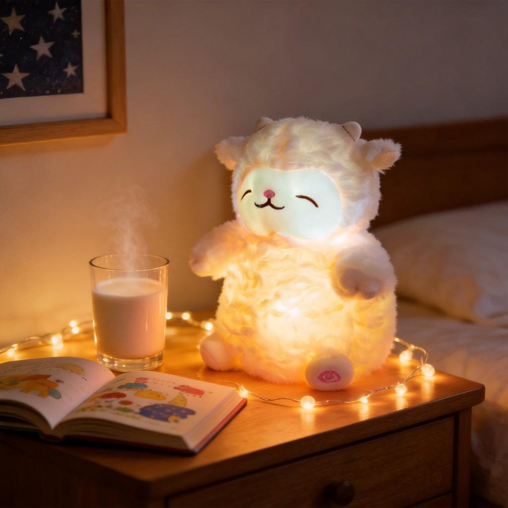 Colorful Led Luminous Sheep Plush Toy With Short Pile Fur For Kids And Collectors