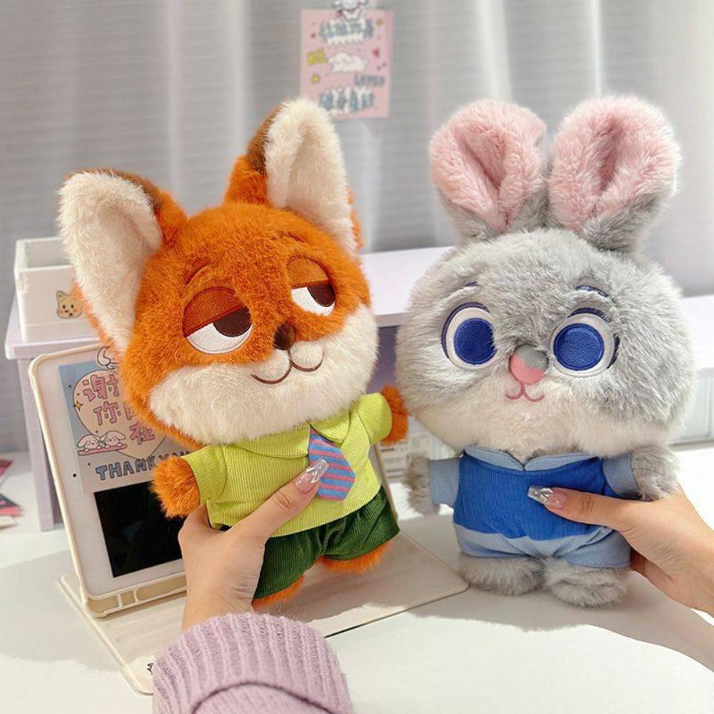 Disney Zootopia Soft Plush Judy Doll Fox Nick Doll Plush Toy Gift Fox Nick Rabbit Plush Q Version Doll Birthday Gift