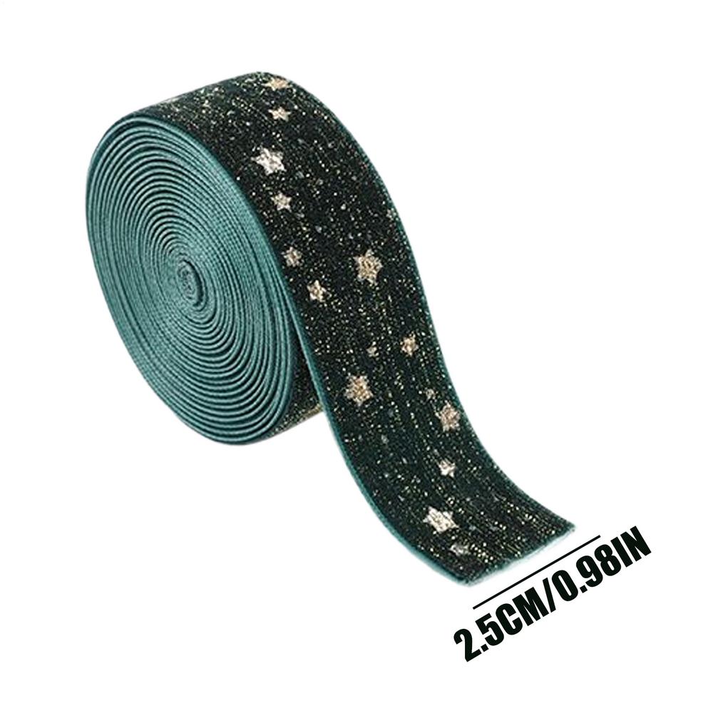 78 Inch Christmas Tree Decorative Ribbon Velvet Hot Stamping Print Christmas Ribbon For Wreath Bouquet Flower Packaging
