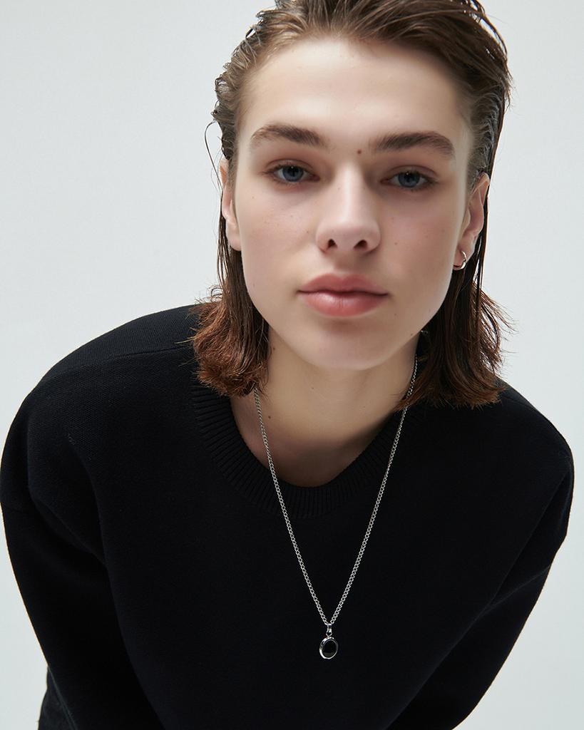 Blendoff Black Ellipse Necklace [Surgical Steel]