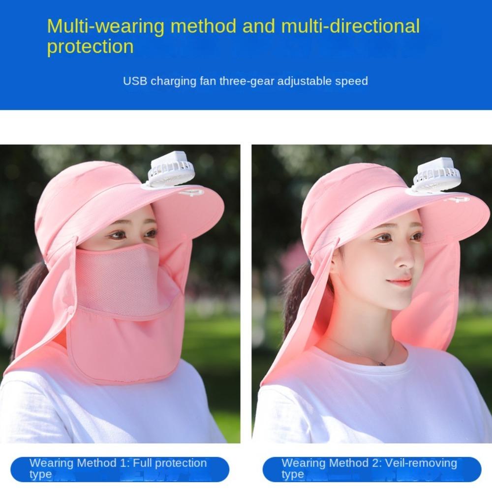 Hut mit breiter Krempe zum Teepflücken, atmungsaktiver Sonnenschutzhut, tragbare Gesichtsmaske, Herren Damen