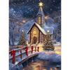 Christmas Castle Full Diamond Painting Set, 5D Panoramic Cross-stitch Craft, DIY Round Gem Rhinestone Crafts, Decorative Home Wall Ornaments and Gifts
