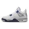 Air 4 Retro GS Midnight Navy Bērnu kedas Balts Gaiši-Dūmu-Pelēks Uguns-Sarkans 408452-140