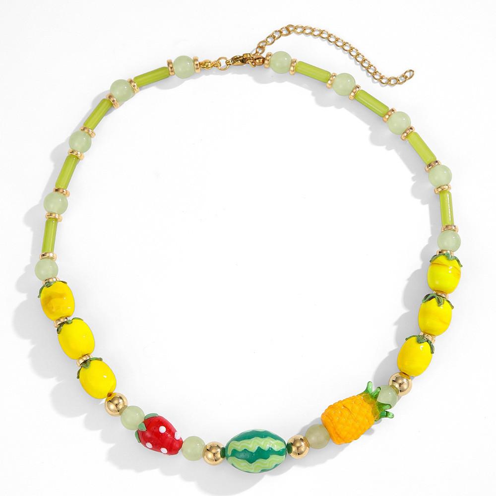 Frucht Perlenkette Für Damen Mit Glas Und Lucite Material Perfekt Für Sommerreisen Modeaccessoire