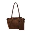 Suede Shoulder Bag Women Casual Tote England Style Vintage Tote Bag Large Capacity Commute Shoulder Crossbody Bags Fashion