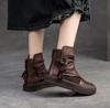 3.5CM Women Cool Boots 2025 Summer Genuine Leather Mesh Breathable Flat Ankle Boots For Women Casual Roman Shoes Retro