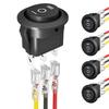 10PCS Round KCD1 Rocker Switch 12V 3 Pin 3 Position On Off On DC Circle Toggle Switch With Wires For Auto Car Boat-A87Q