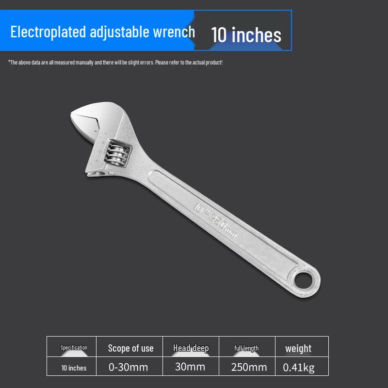 Adjustable Multifunctional Large-Opening Self-Tightening Short Handle Wrench for Plumbing