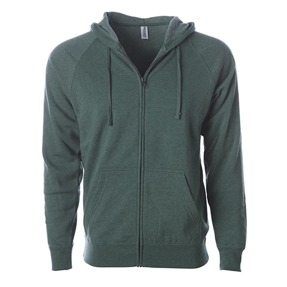 Independent Unisex Adult Midweight Zipped Raglan Hoodie