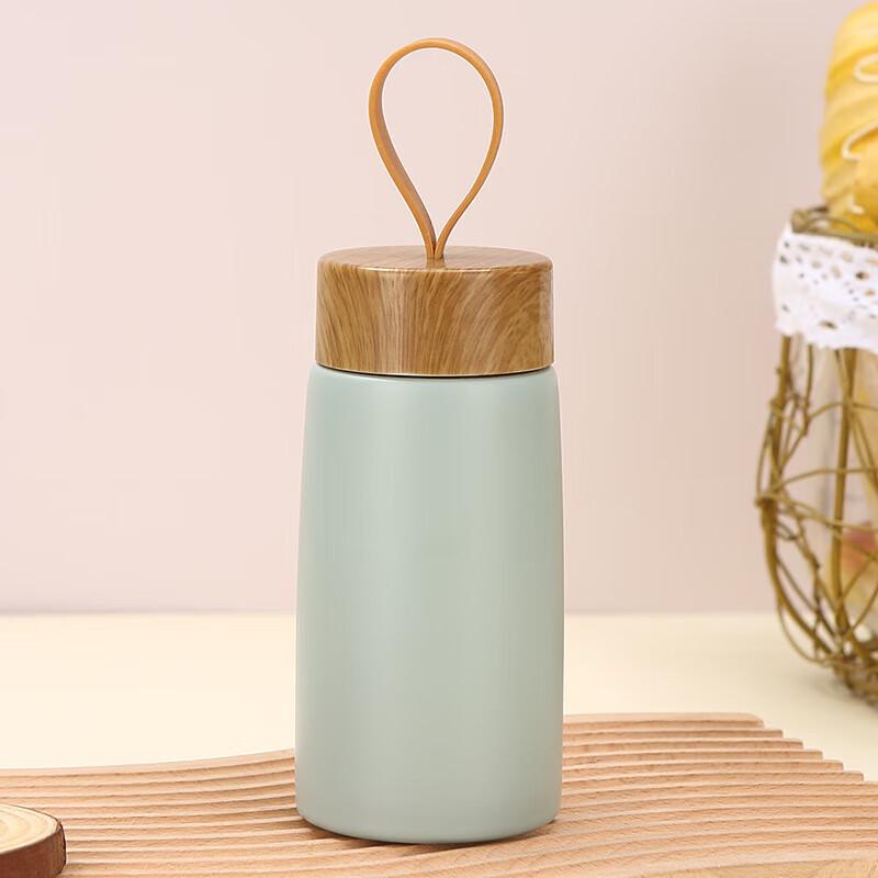 Portable 304 Stainless Steel Insulated Coffee Mug with Wood Grain Lid