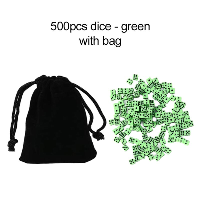 500pcs Mini Dice 8mm Acrylic 6-sided with bag for Party Leisure and Entertainment Gambling Props Chessboard Game Accessories TMZ
