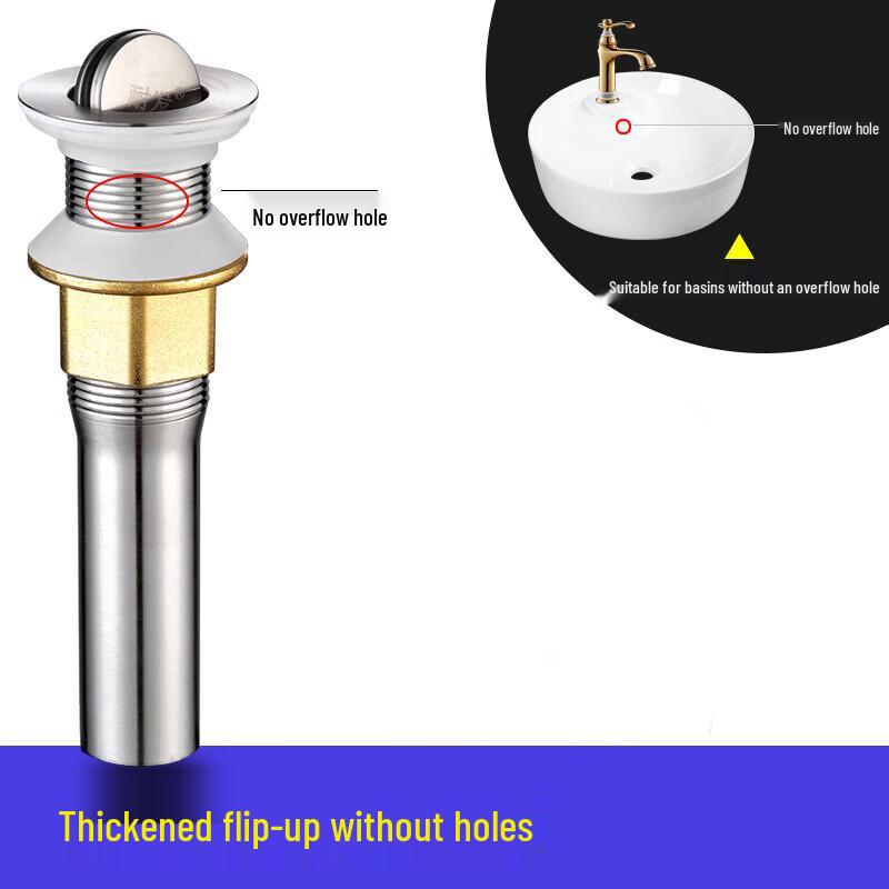 Stainless Steel Flip-Top Basin Drain