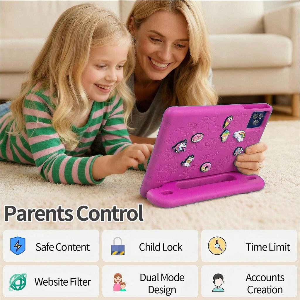 10.1 Inch Kids Tablet Quad Core 8GB+64GB WiFi Bluetooth Educational Software Tablets Children's Gifts