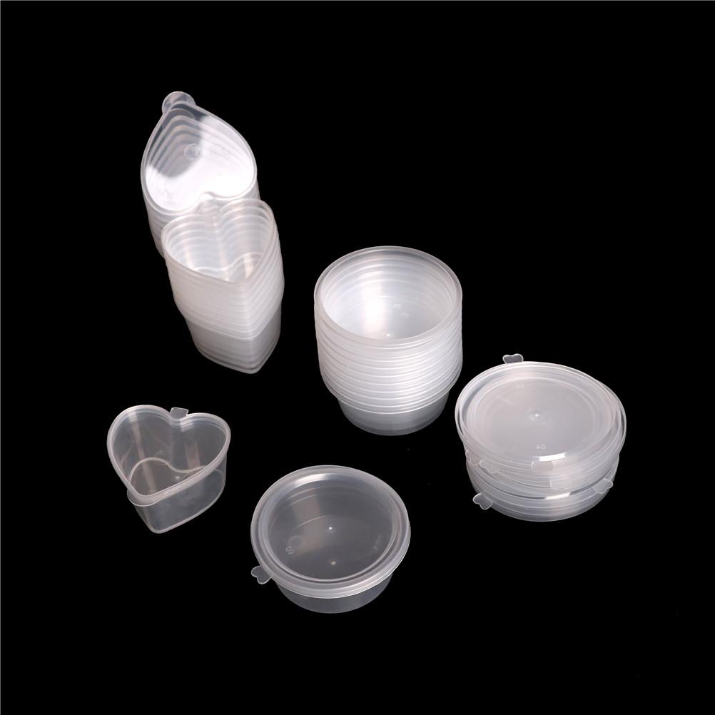 25/30ML 10 Pack Round Slime Foam Ball DIY Printing Craft Storage Containers Organizer Box with Lids Small Sundries Storage
