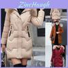 Women Slim Colorful Fur Collar Hooded Coat Jacket Parka Outwear For Ultimate Winter Warmth