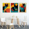 Geometric Bauhaus Cats Art Posters and Prints Modern Vinatge Abstraction Art Canvas Painting Wall Art Picture Home Decoration