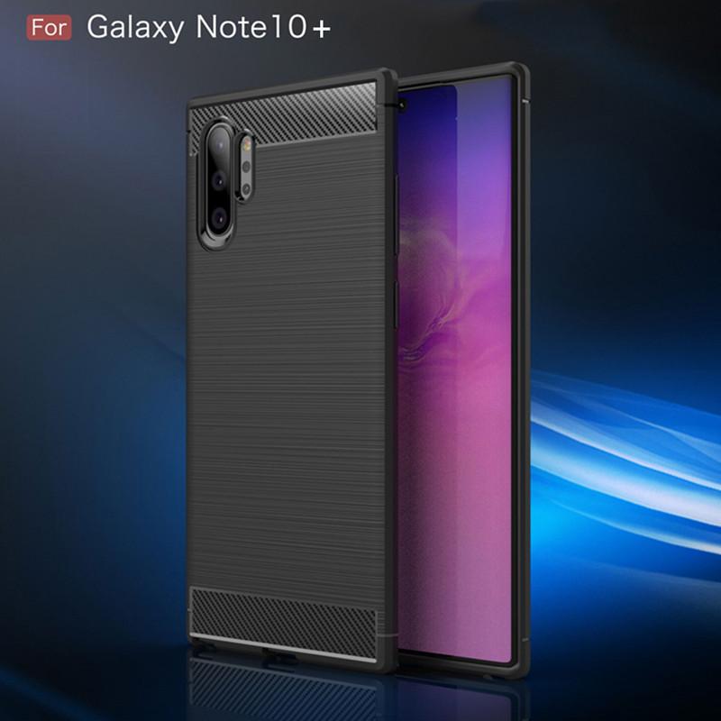 Pouzdro na telefon pro Samsung Note 10 Plus Carbon Fiber Shockproof Case pro Galaxy Note10 plus Full Protective Back Coque Coque Fundas