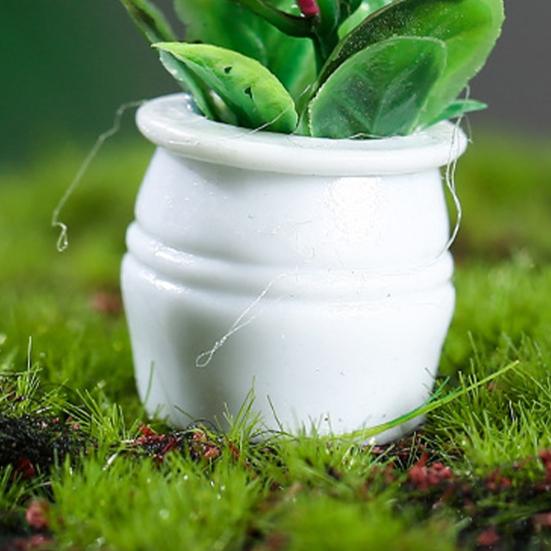 1 Set Mini Potted Plant Statue Eye-catching DIY Resin Micro Landscape Mini Flower