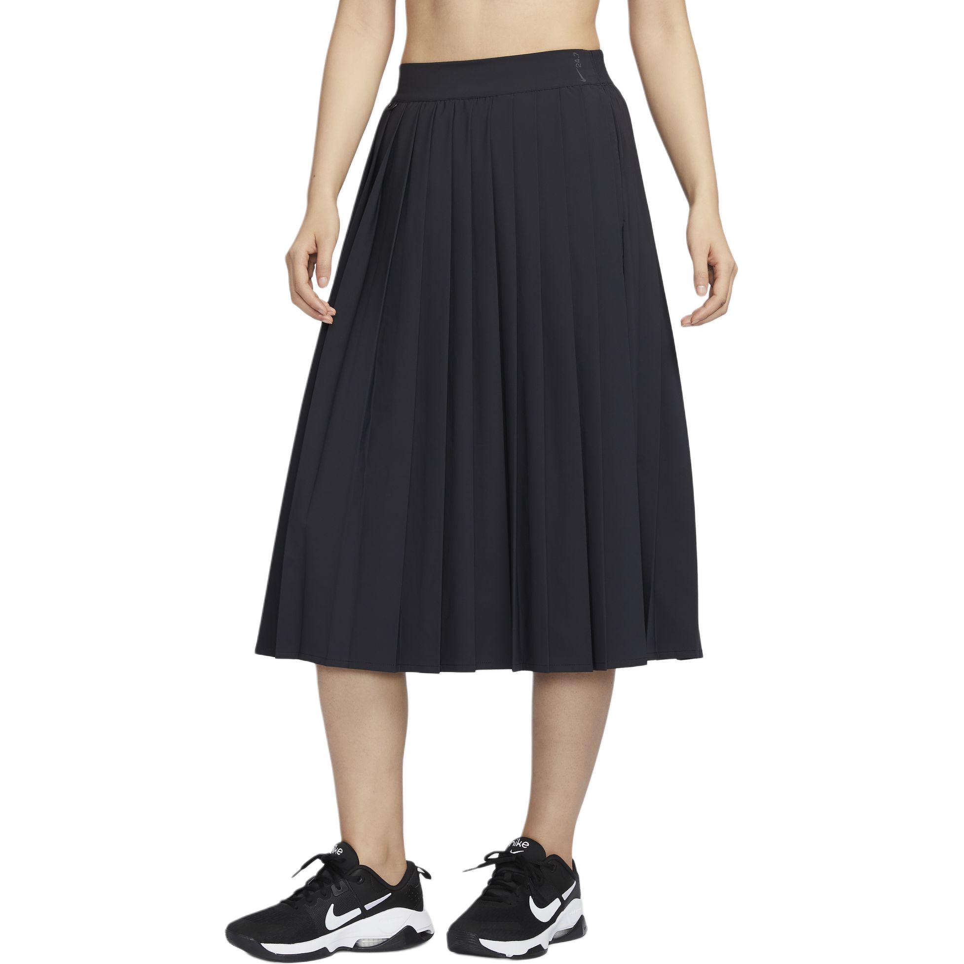 

Nike Dri-Fit 24.7 Perfect Stretch Fashion Quick-Dry Solid Color Casual Long Skirt Women skirts Black Dark-Smoke-Gray HQ8154-010 M