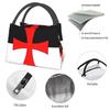 Flagge der Tempelritter Tragbare Lunchbox Kriegerkreuz Thermokühltasche Lebensmittelisoliert Lunchtasche Büro Arbeit Picknickbehälter