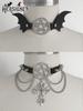 HERSHINE 2-piece Halloween theme collar cross pentagram wings accessories Y2K Gothic style Halloween cosplay accessories