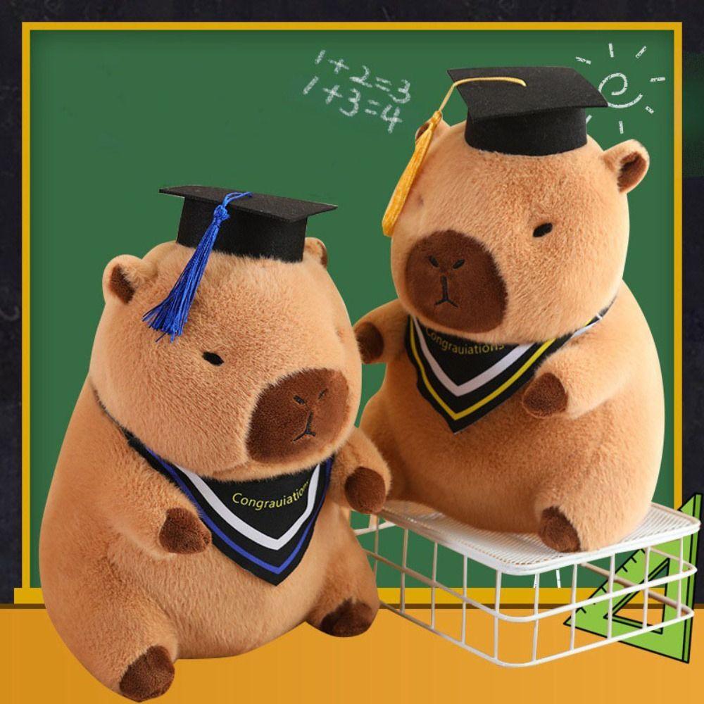 

Плюшевая капибара, плюшевая игрушка в подарок для выпускников, имитация капибары, милая мультяшная игрушка-кукла капибара