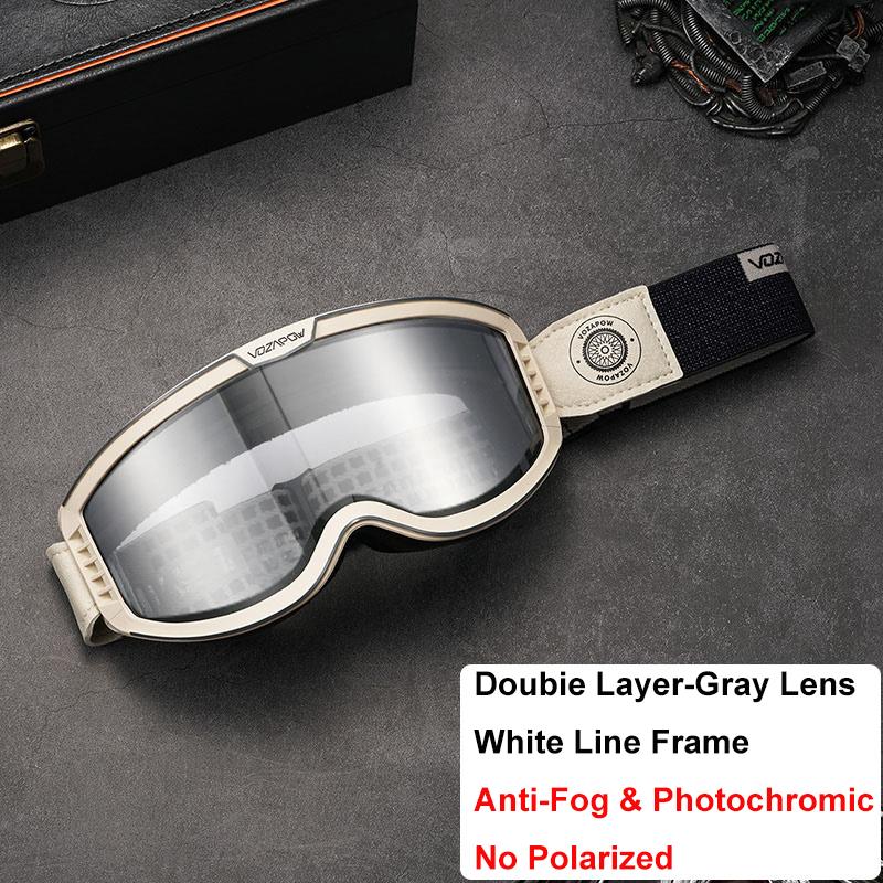 Motorcycle Goggles Photochromic 3 IN 1 Retro Cycling Sunglasses Anti-Fog Windproof Polarized Motocross Riding Glasses