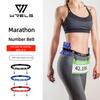 WRELS Ceinture Numéro de Course Triathlon Marathon Unisexe Avec Porte-Gel Ceinture de Course Ceinture en Tissu Course à Moteur Sports d'Extérieur