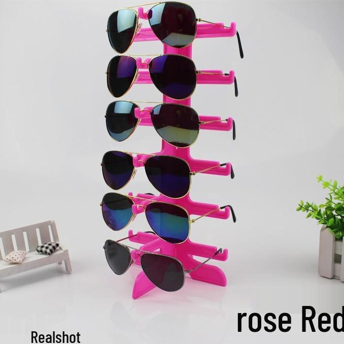 6-Piece Plastic Eyeglasses Display Stand for Sunglasses - Shelf Holder & Storage Rack