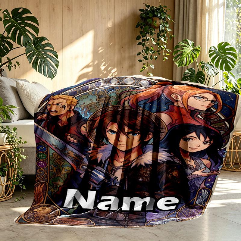 Custom Name Personalized Final Fantasy Print Blanket, Home Decor, Bedroom, Sofa, Camping, Couch, Gifts for Birthday Christmas