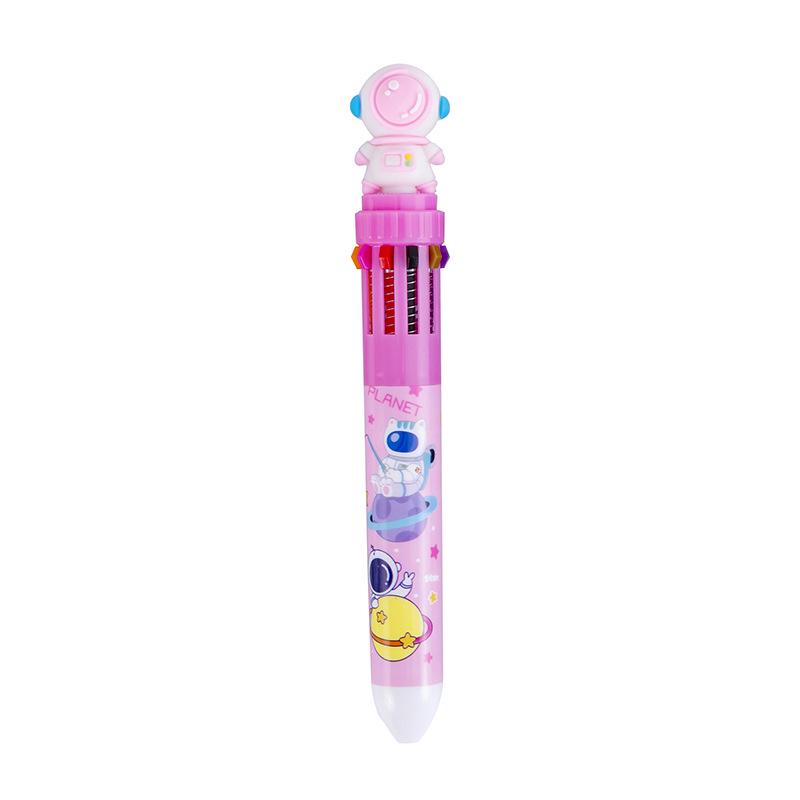Spaceman Multicolor Ballpoint Pen – Cute Astronaut Design with 10 Press-Action Colors Perfect for Students