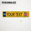 Custom UK Union Jack Yellow Aluminum Metal Sign Personalized Text Burst Flag Wall Decor