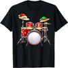 Xmas Funny Christmas Drum Player Musician Xmas Drummer T-Shirt