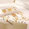 Europese & Amerikaanse 18k Goud Verguld Roestvrij Staal Diamant Ring Set - Lichte Luxe Dames Sieraden